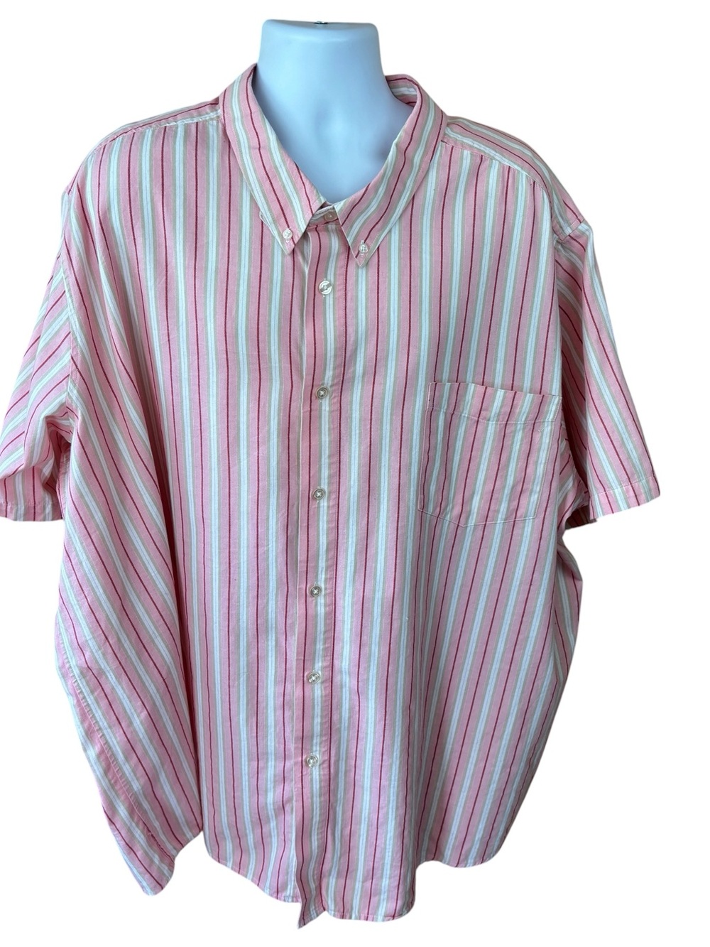 King Size striped shirt, size 5X, short sleeves, office, dressy, party, colorful